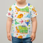 ست آستین کوتاه و شلوار بچگانه دایناسور DINO-MITE (عمده) | سپیدپوش4